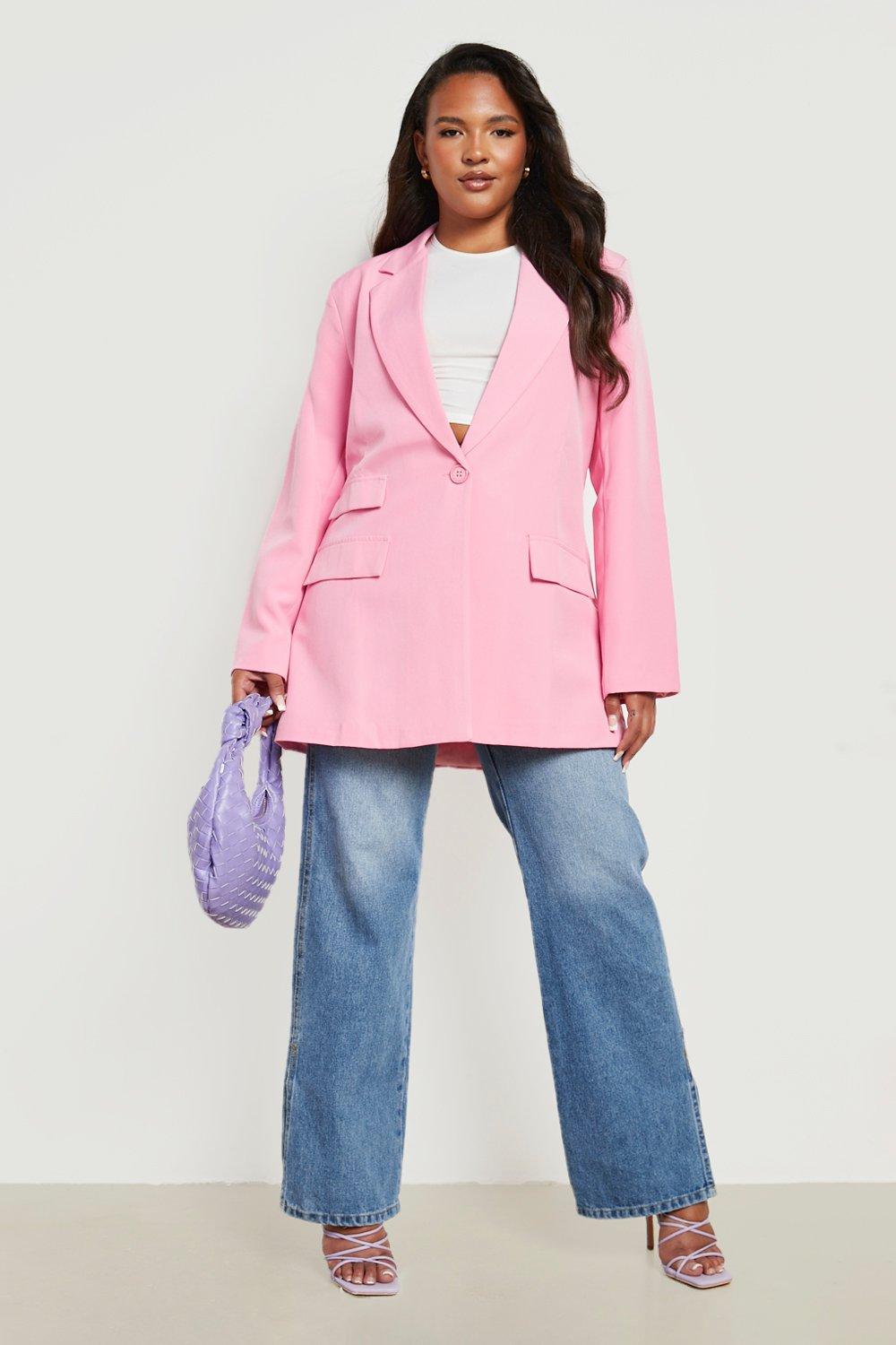 Plus Oversized Double Pocket Detail Blazer